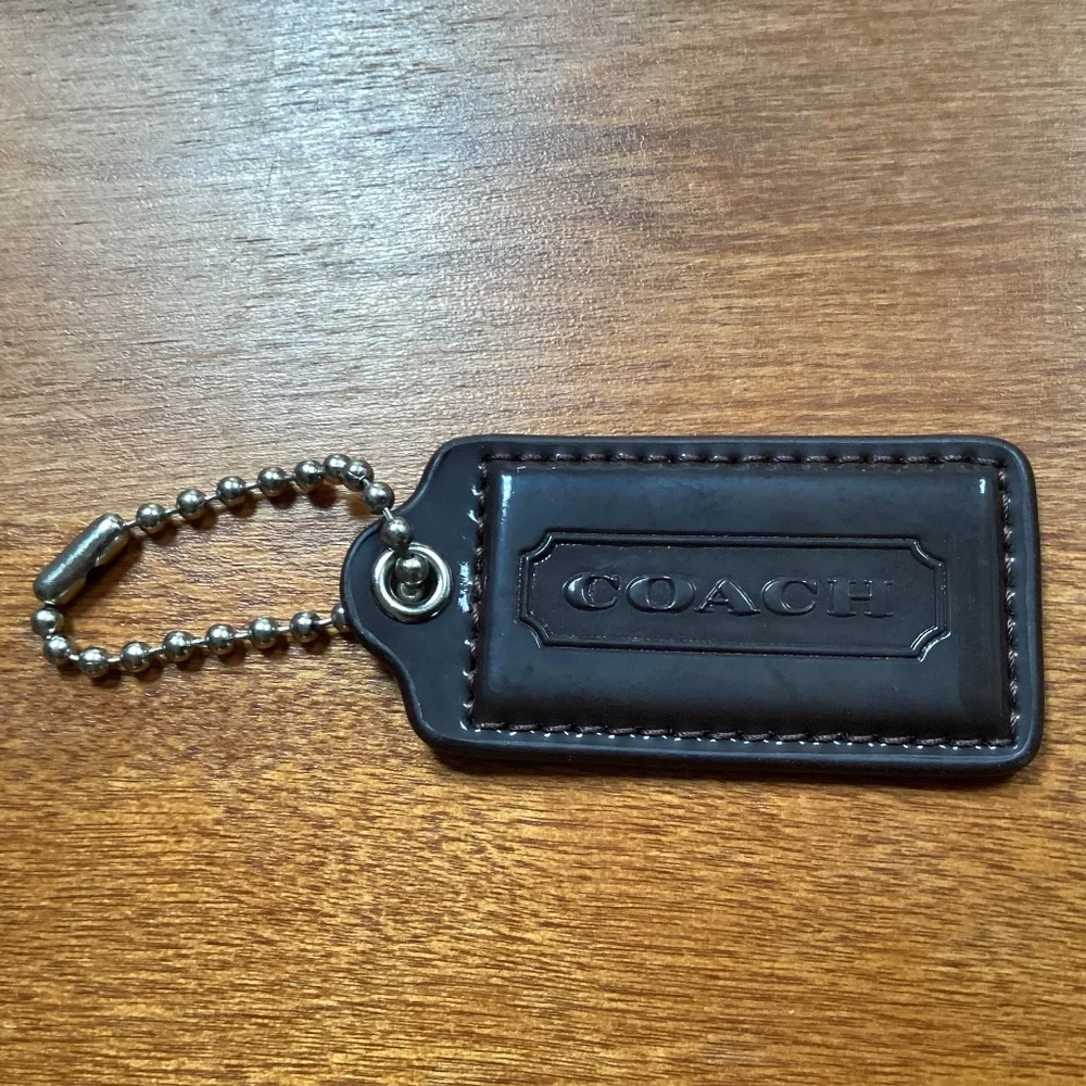 Coach Very Dark Brown Bag Tag/Hang Tag